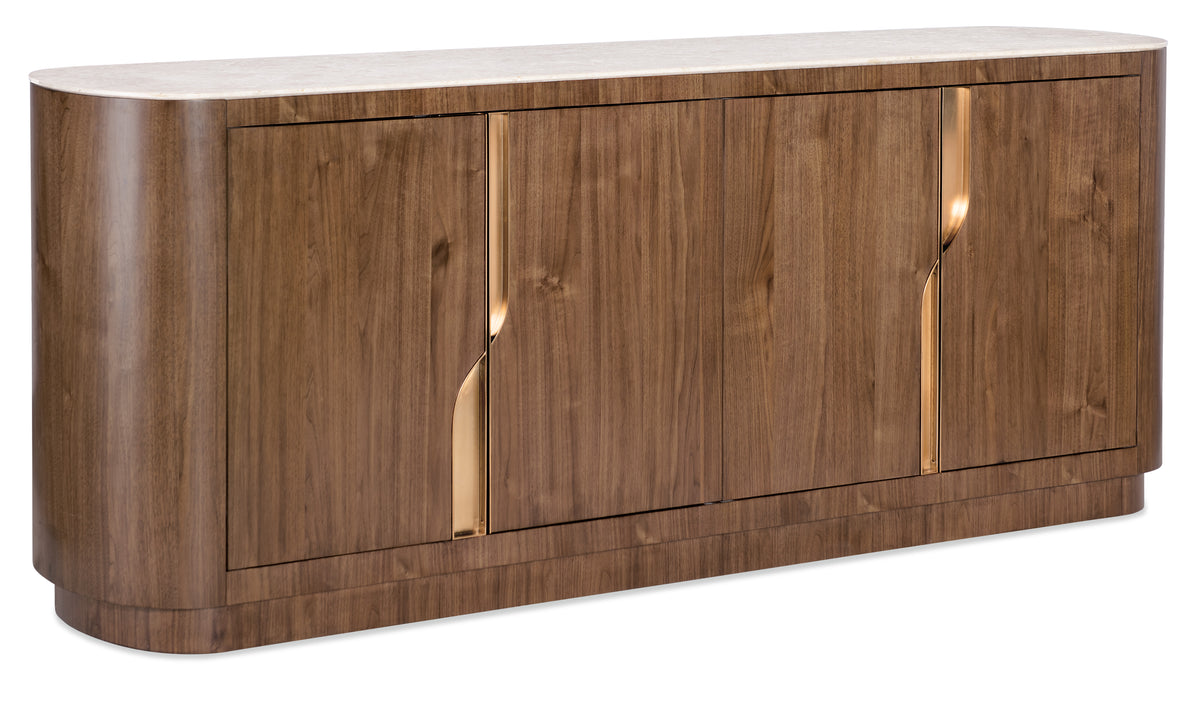 a wooden cabinet with a gold design