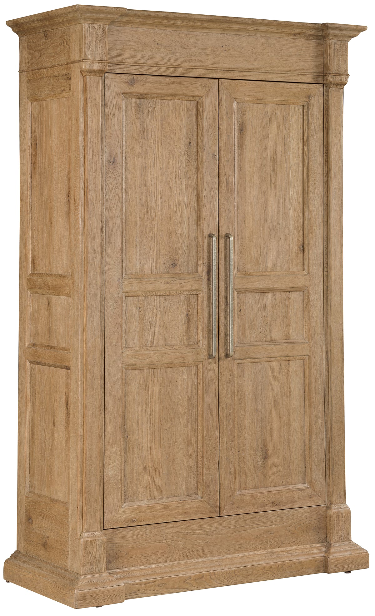 a wooden cabinet with two doors