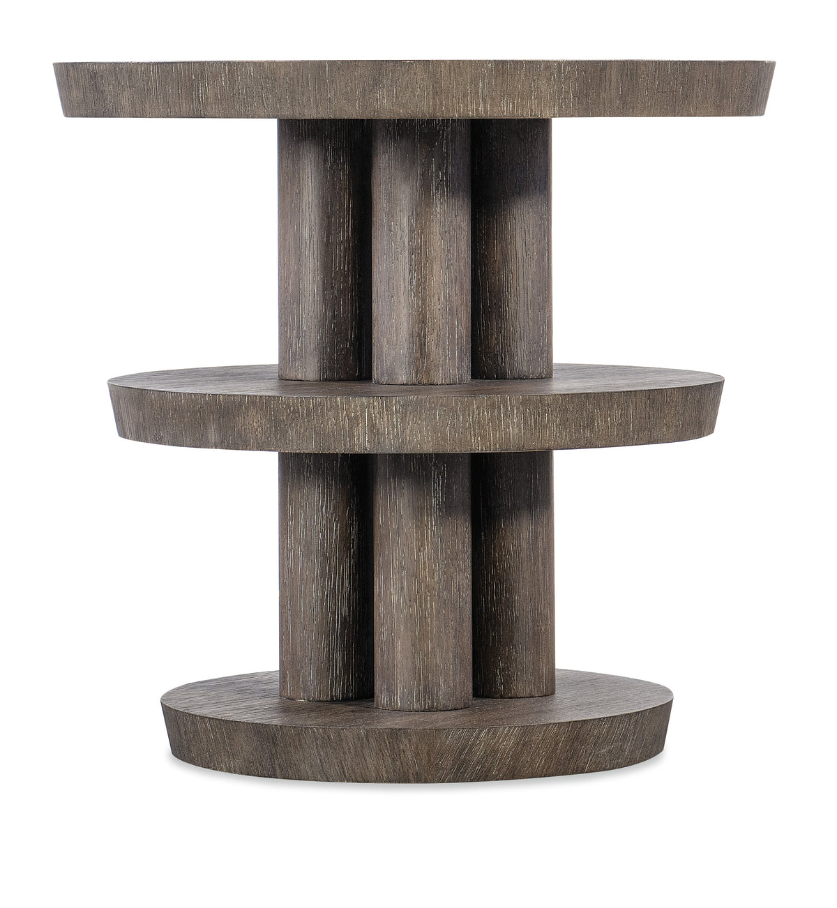 a wood shelf with three shelves