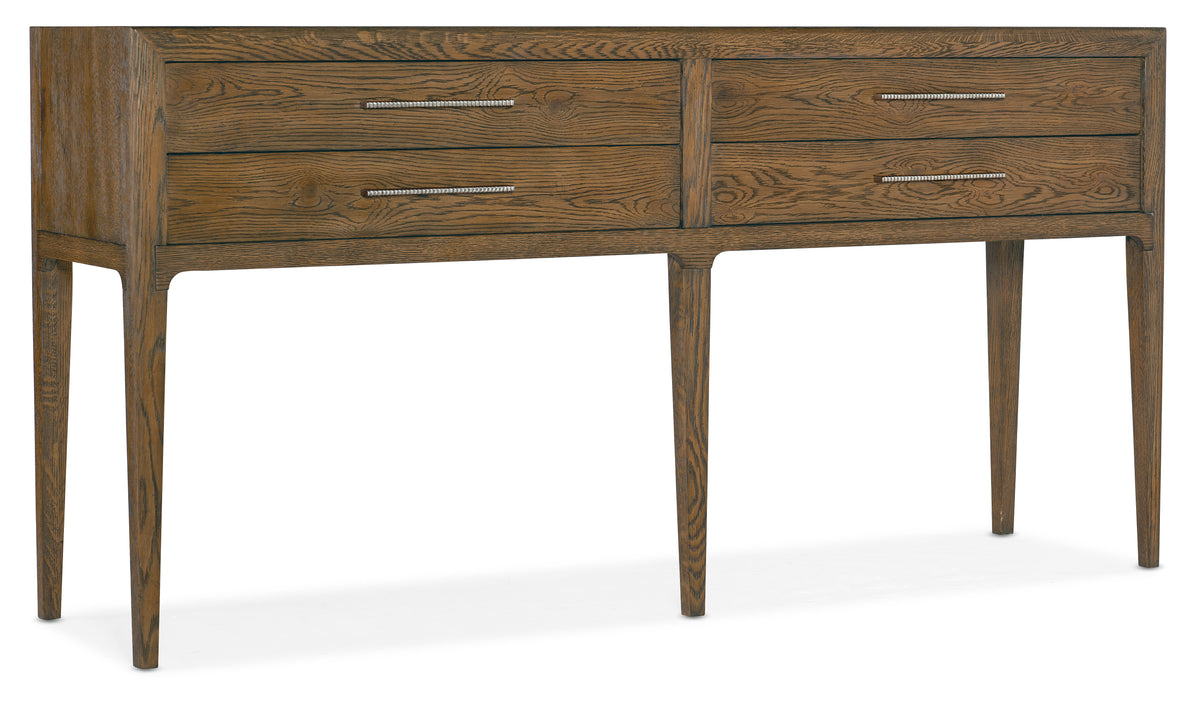 a wooden dresser with drawers