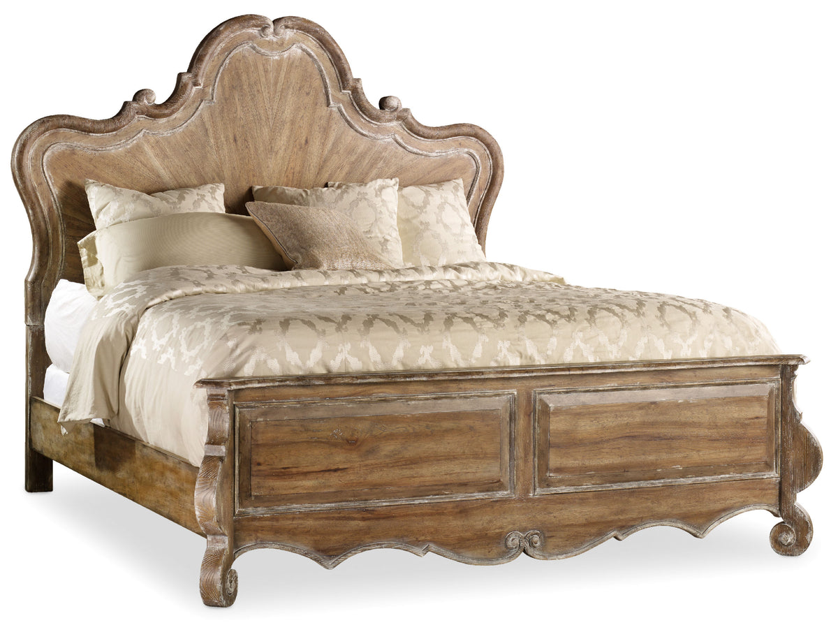 a bed with a white cover