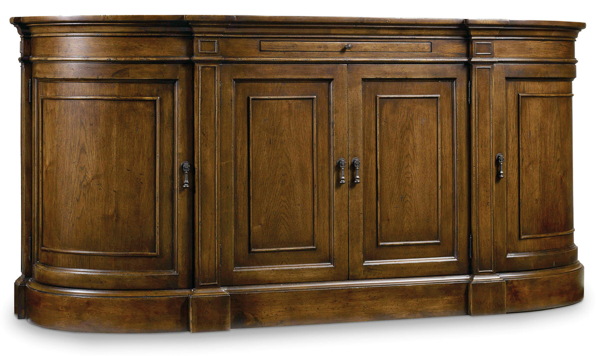 a wooden cabinet with a door