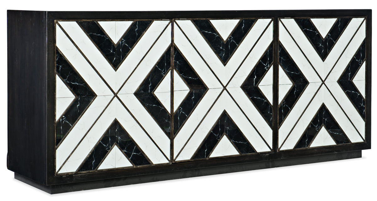 a black and white tile