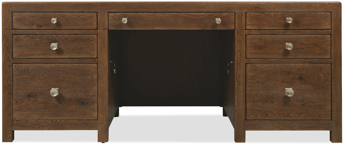 a wooden desk with a drawer