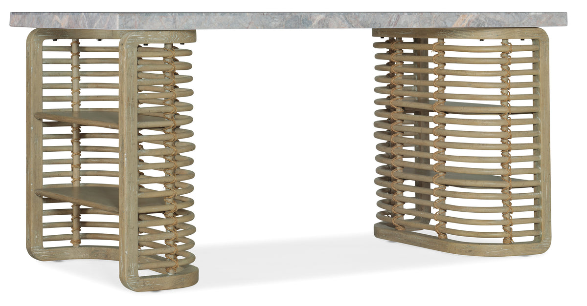 a table with a marble top