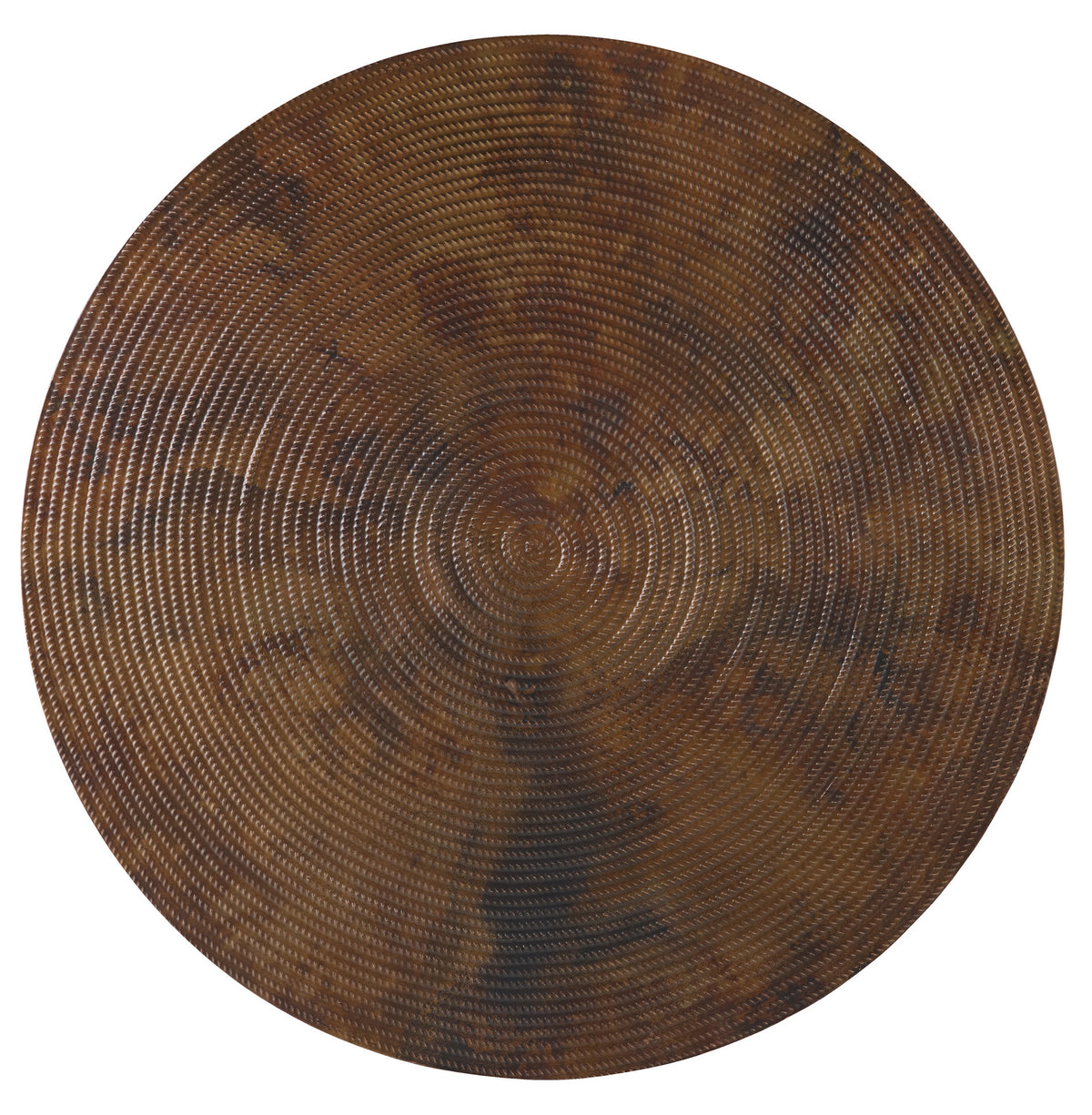 a circular brown and black surface