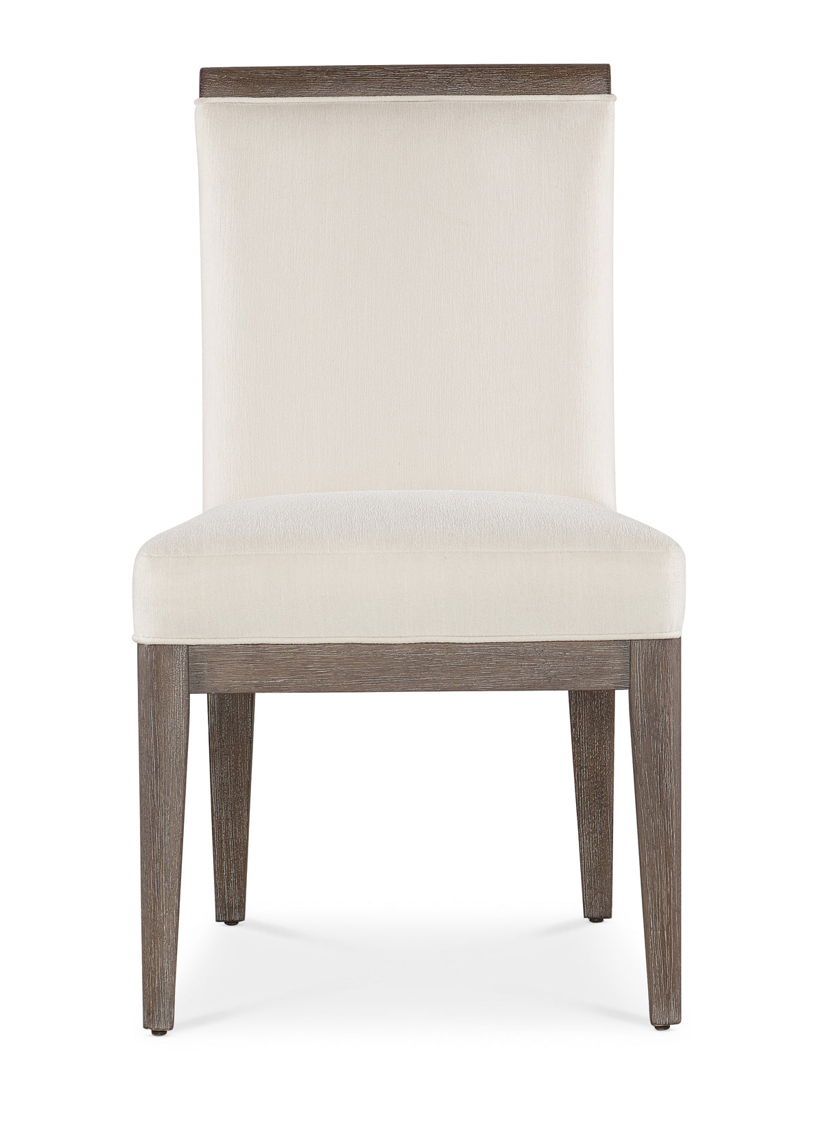 a white chair with wooden legs