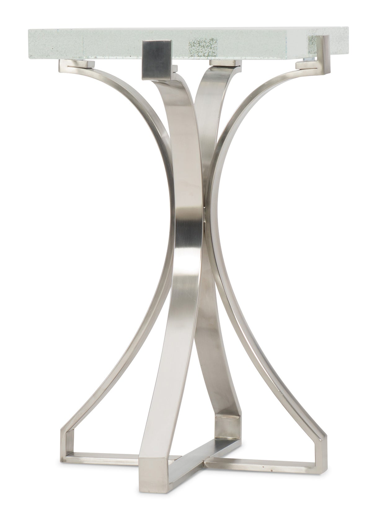 a metal table with a white background