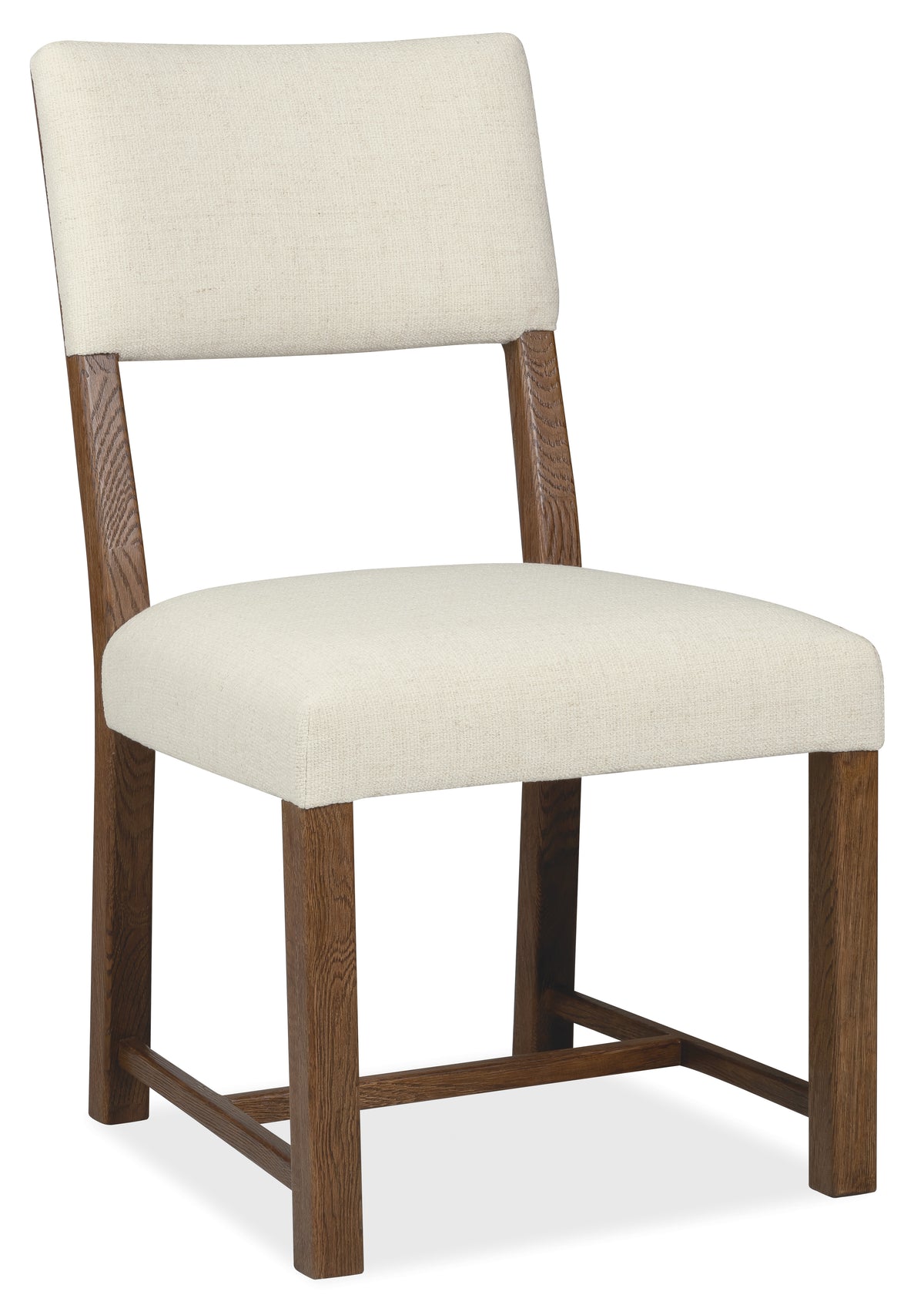 a white chair with wooden legs
