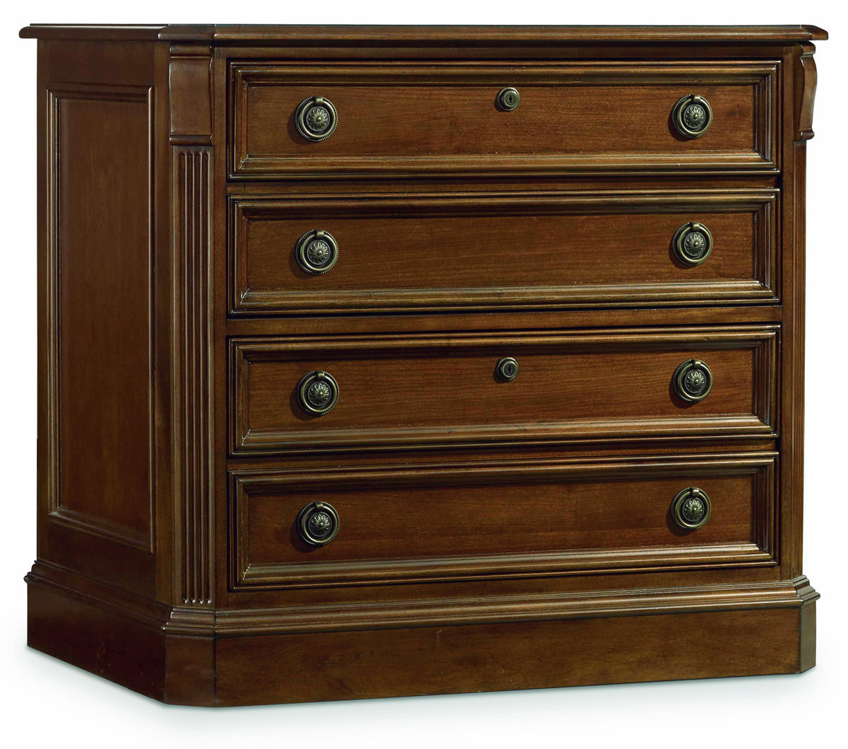 a wooden dresser with four drawers