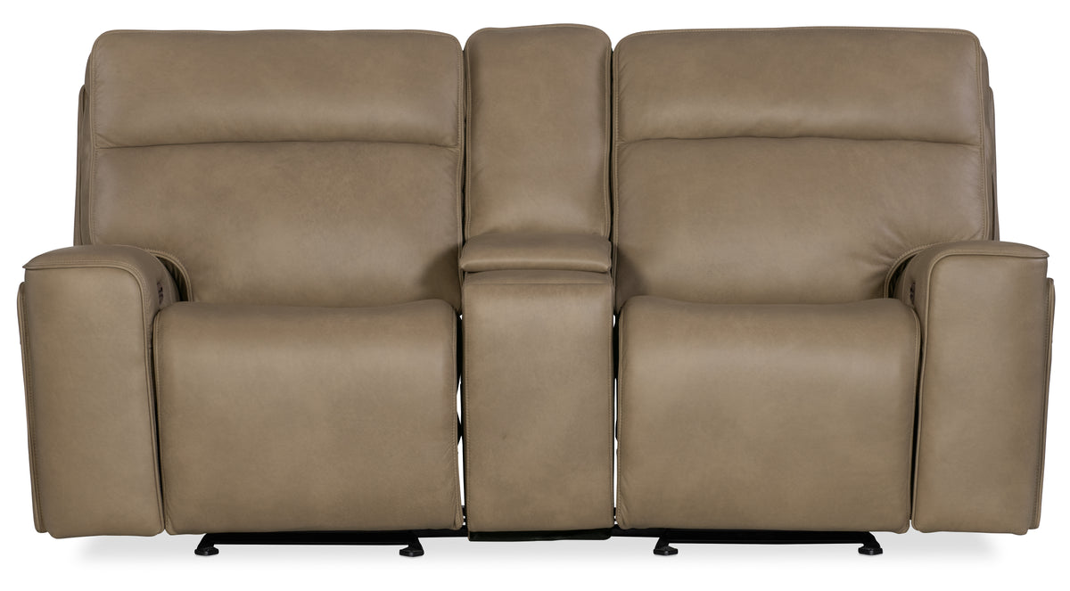 Riverton Power Gliding Console Loveseat with Power Headrest and Lumbar - Hooker Furniture (HRF-3252)