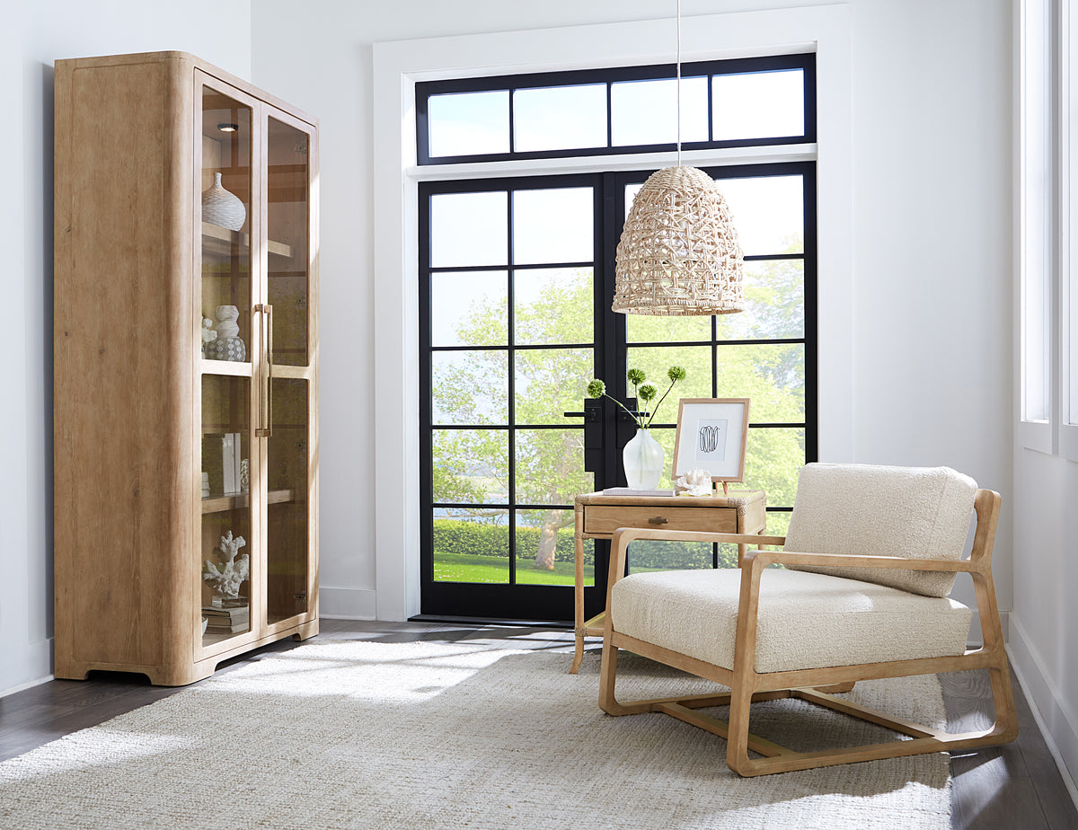 a room with a chair and a table