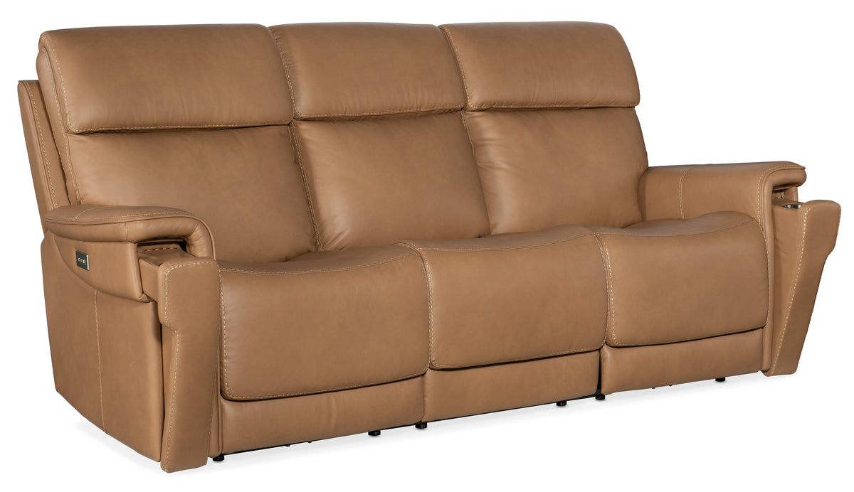 a brown leather couch with white background