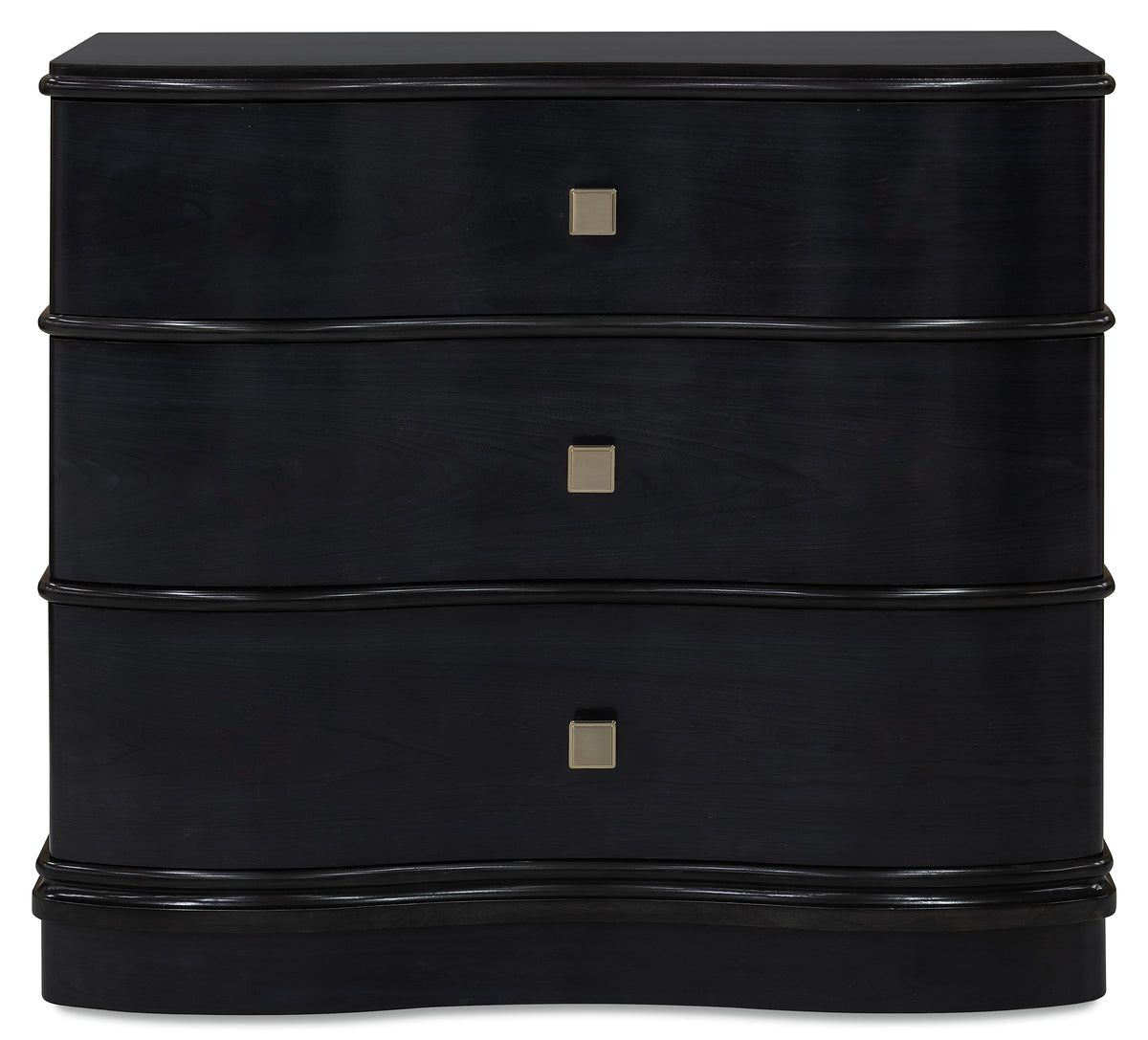 a black dresser with three drawers