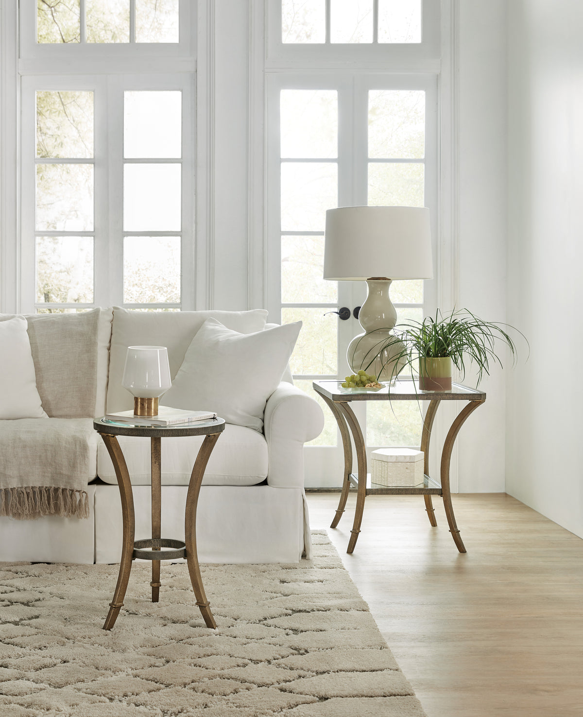 a white couch in a room