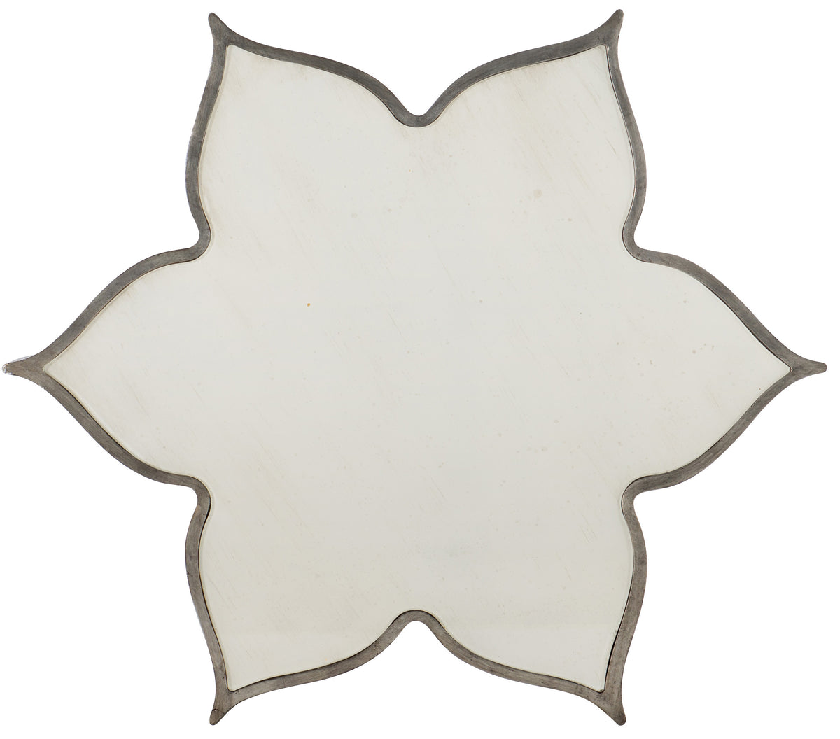 a white and grey star shaped mirror