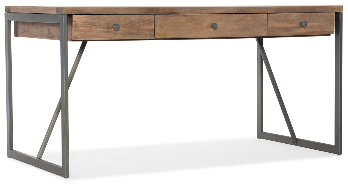 a wooden desk with two drawers