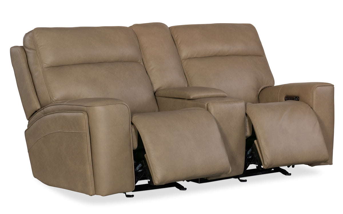 Riverton Power Gliding Console Loveseat with Power Headrest and Lumbar - Hooker Furniture (HRF-3252)