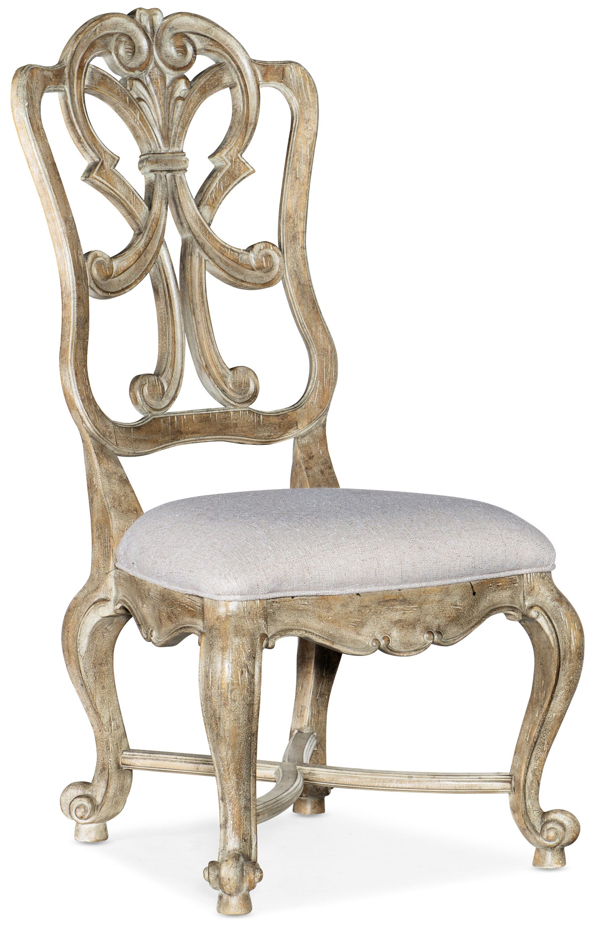 a wooden chair with a cushion