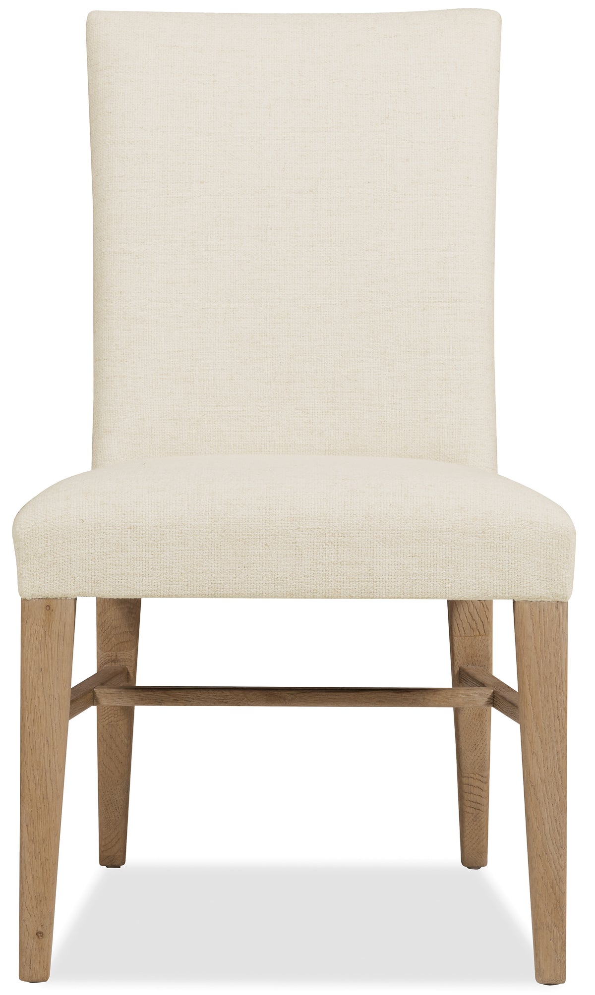 a white chair with wooden legs