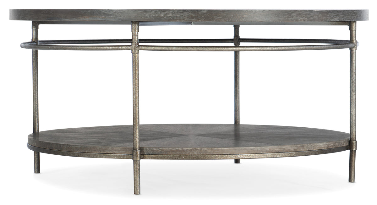 a table with a round top