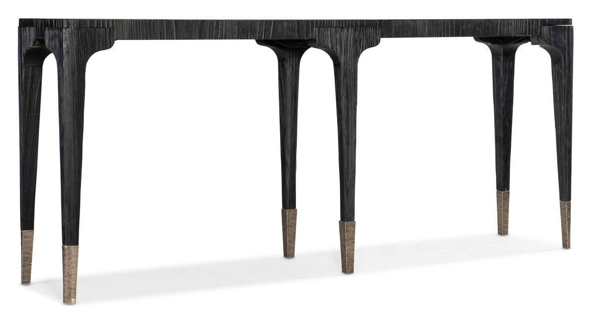 a black table with brown legs
