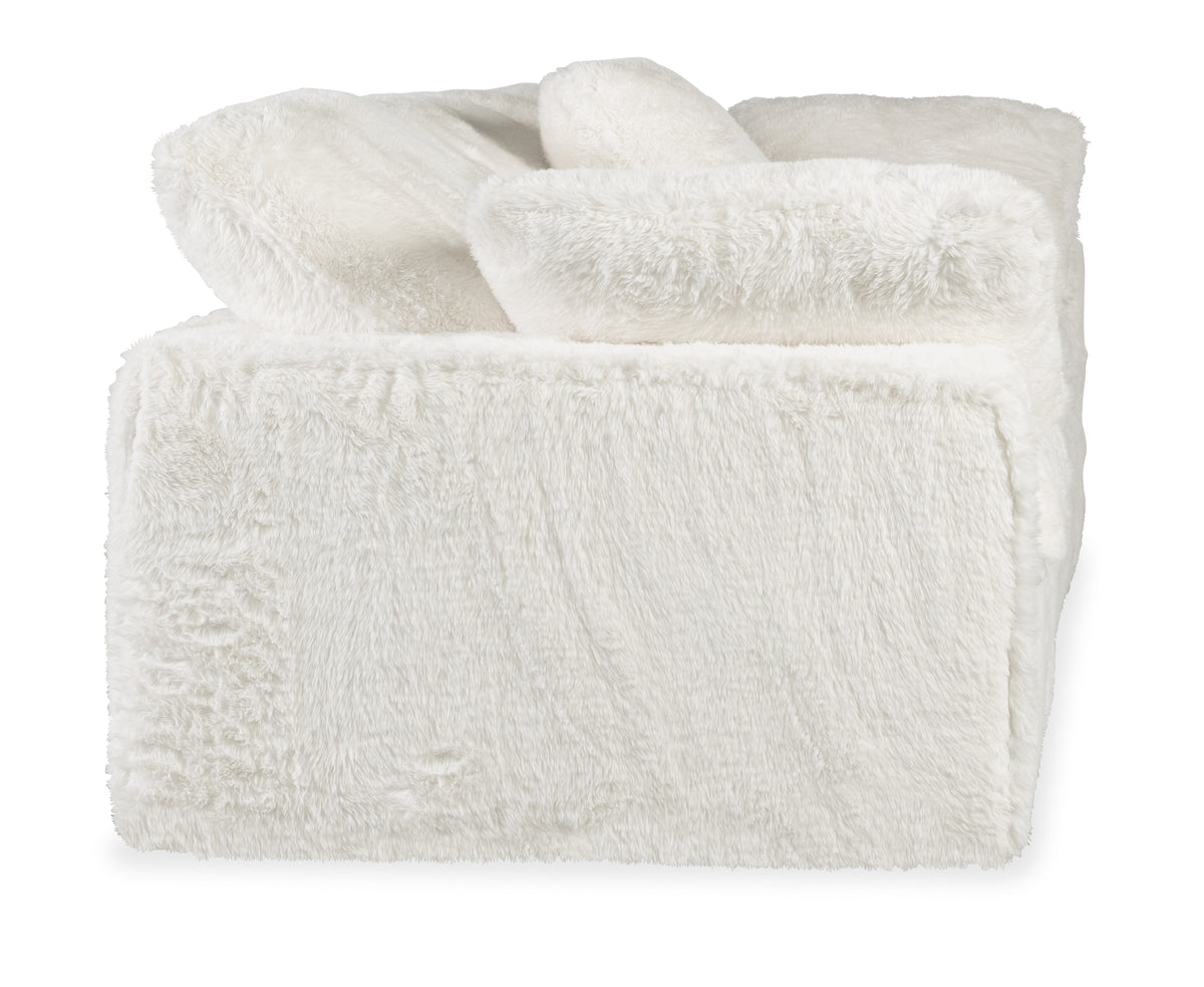 a white fluffy object with a white background