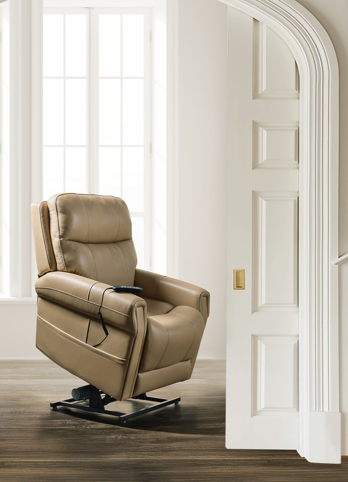 a recliner in a room