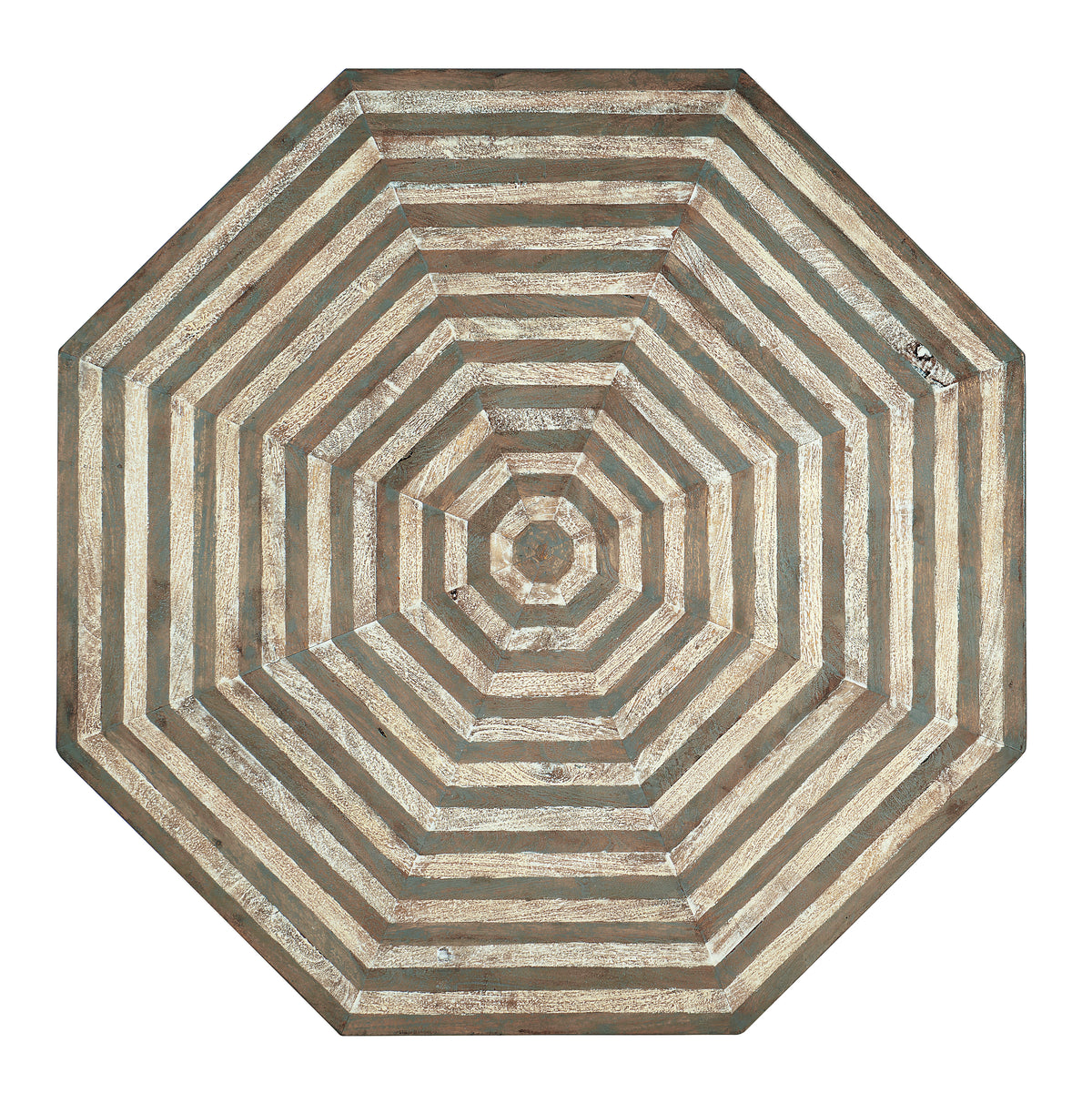 a hexagon shaped stone rug