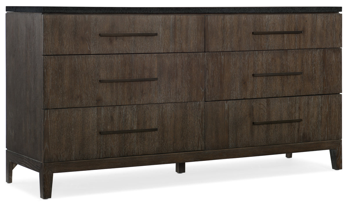 a dresser with drawers on it