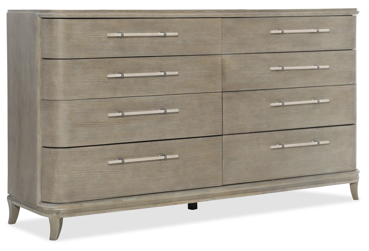 a dresser with drawers and handles