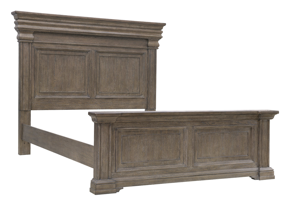 a wooden bed frame with a white background