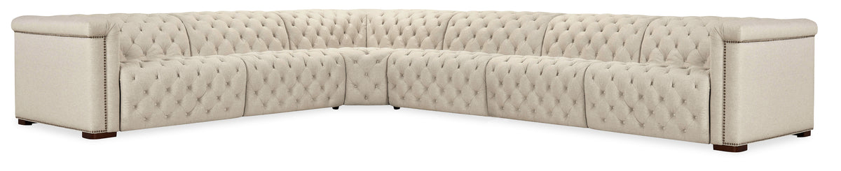 a white couch with buttons