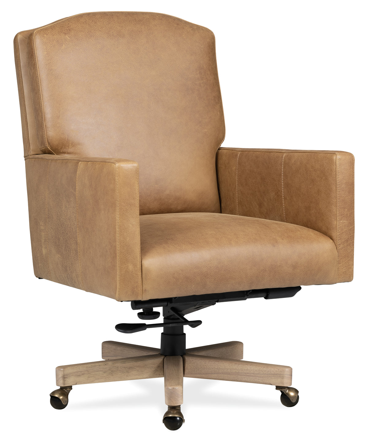 a brown leather office chair