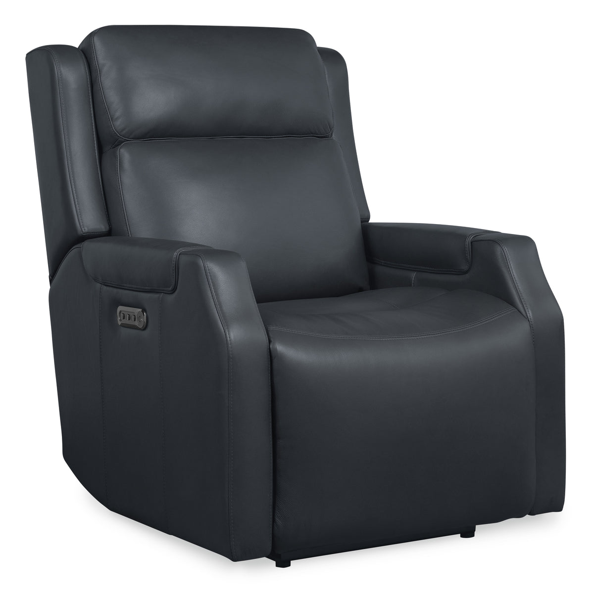 a black leather recliner chair