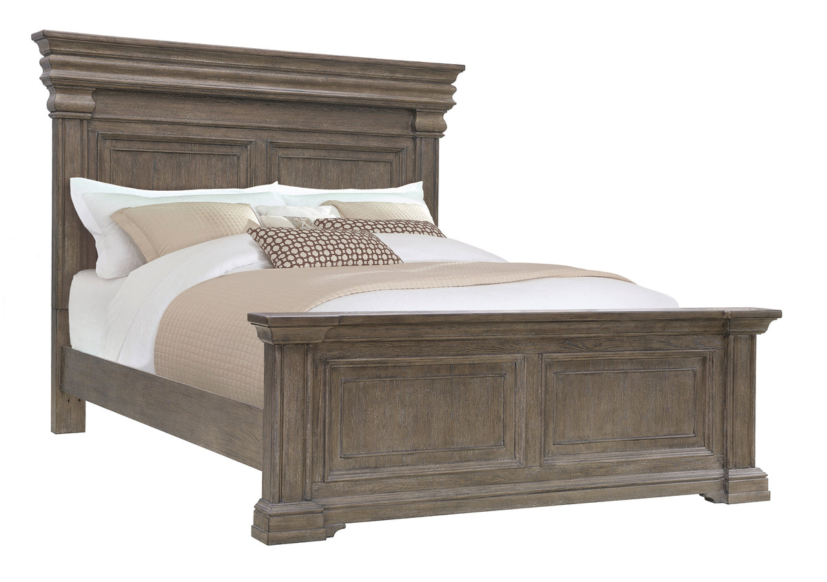 a bed with a white cover