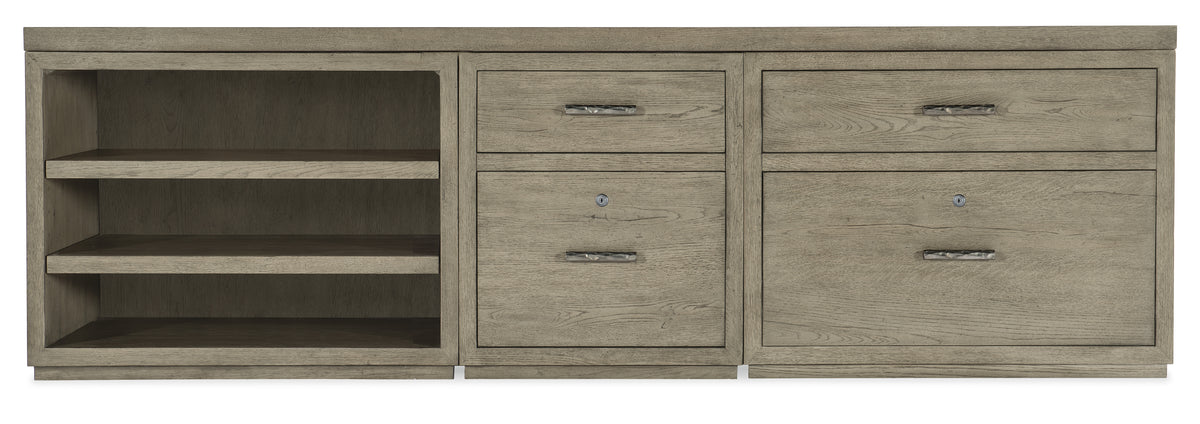 a wooden cabinet with shelves