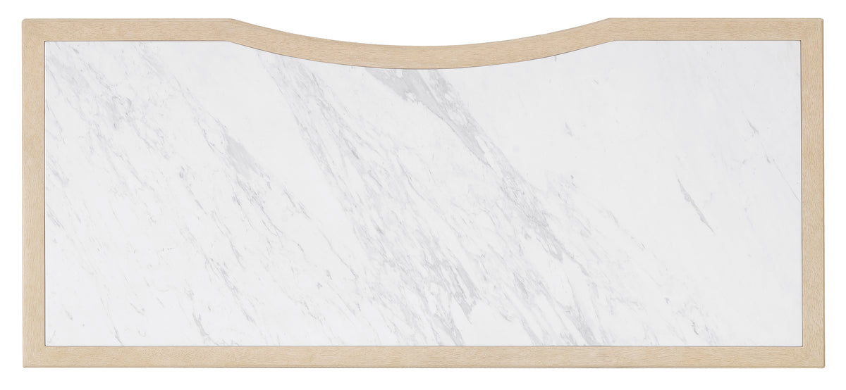 a white marble board with wood trim