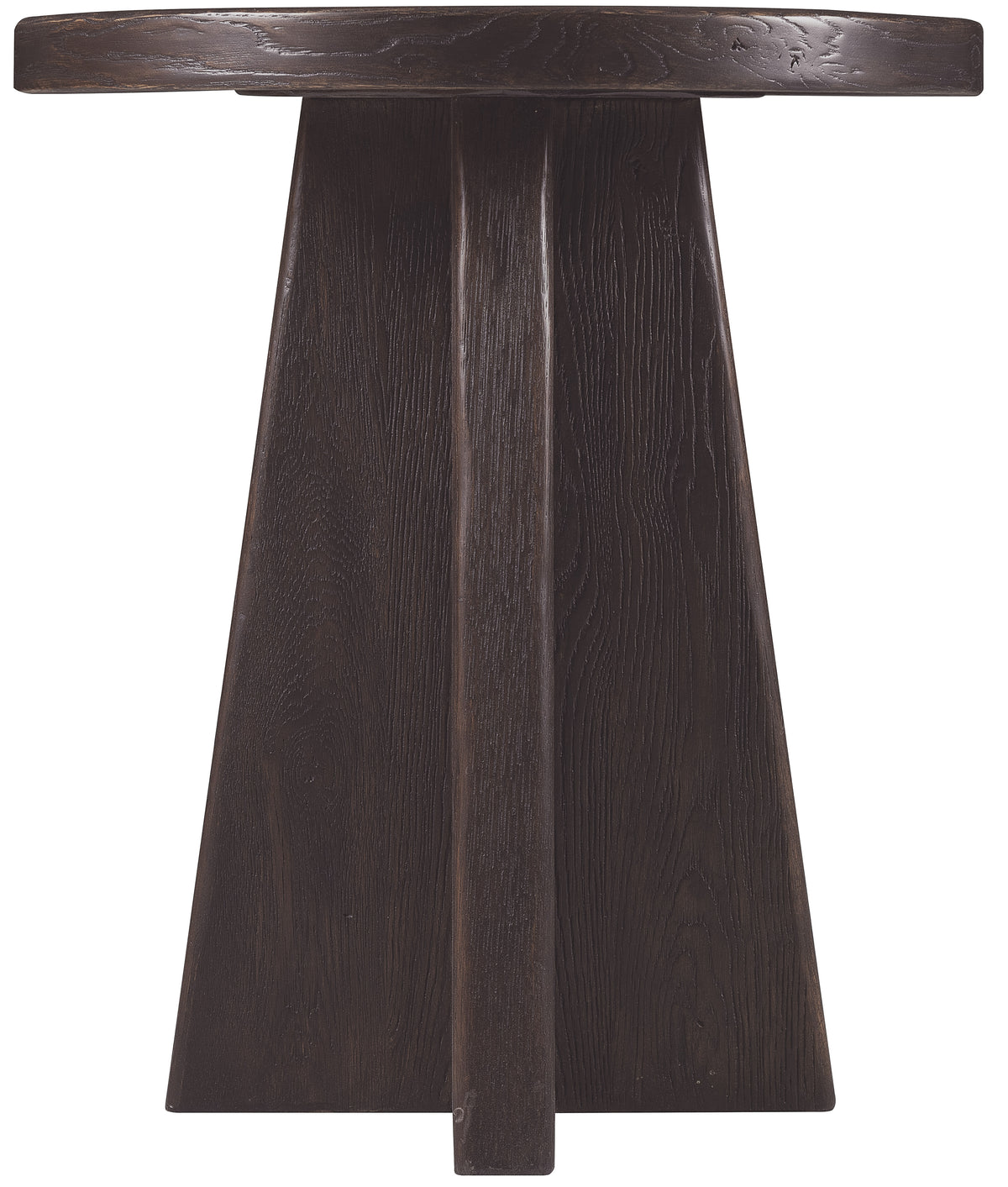 a wooden podium with a black top