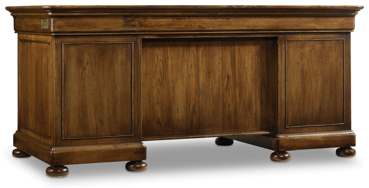 a wooden desk with legs