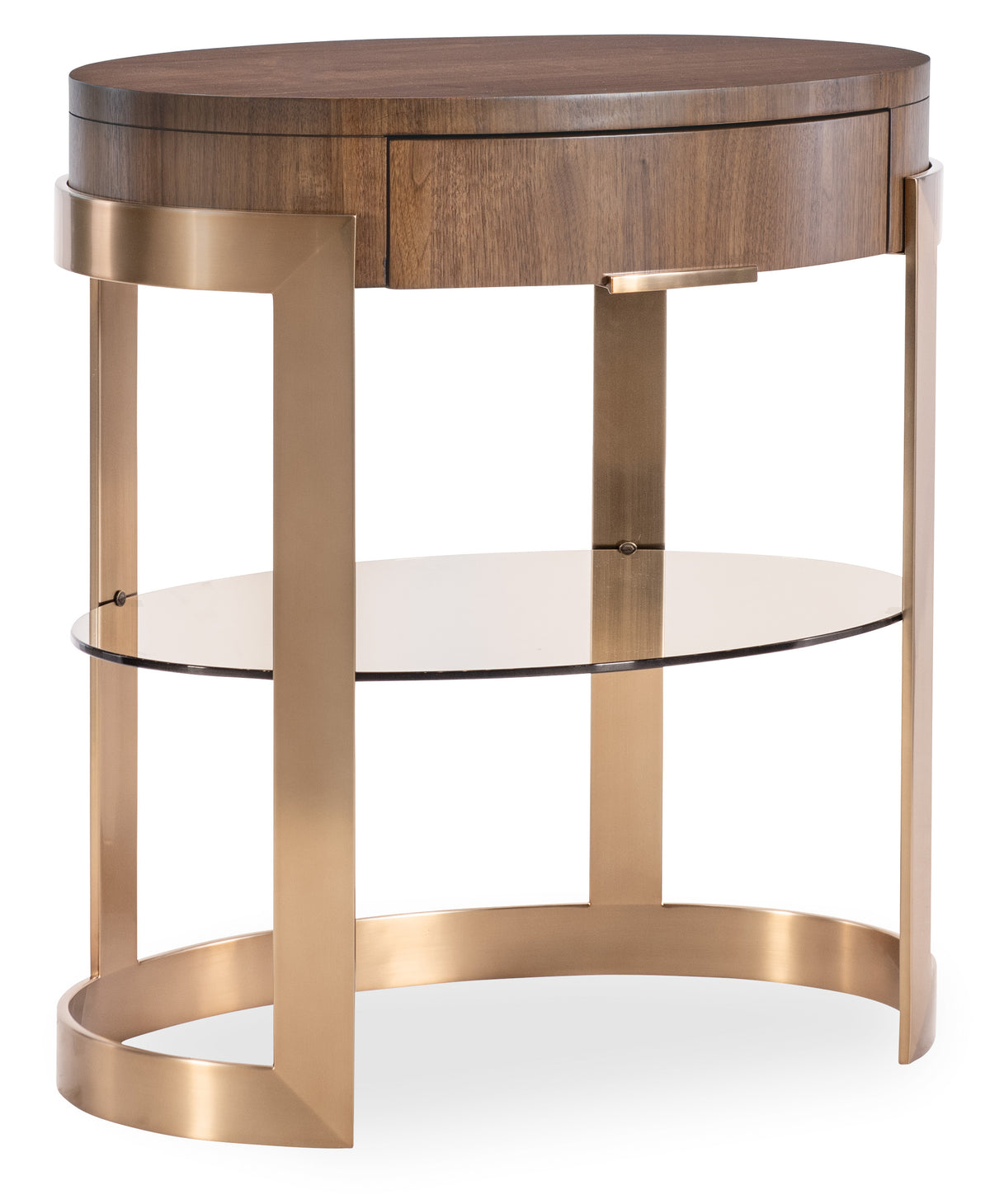 a round table with a glass shelf