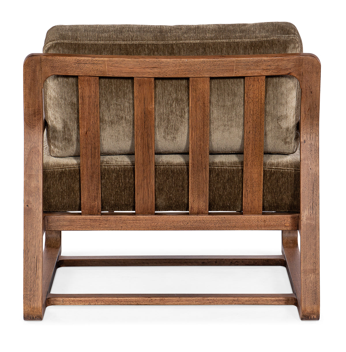 a wooden chair with a cushion