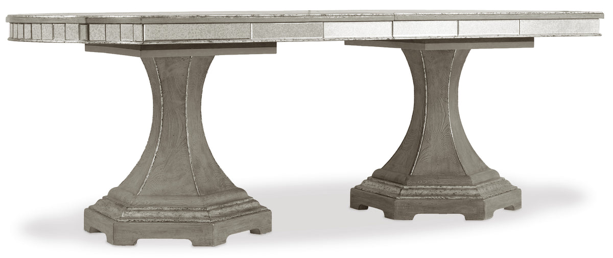 a table with legs and a mirror top