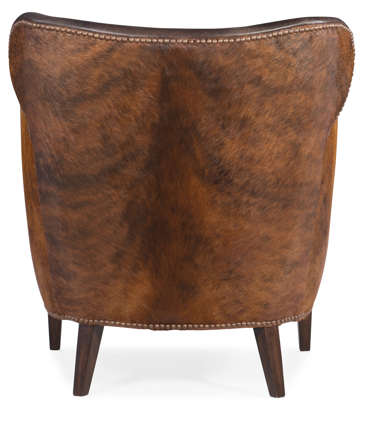 a back of a brown leather chair