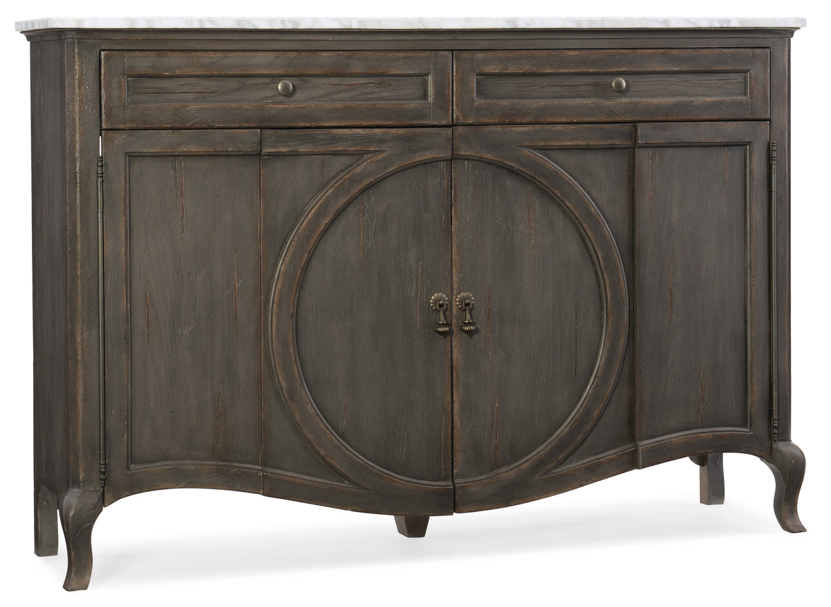 a wooden cabinet with a marble top