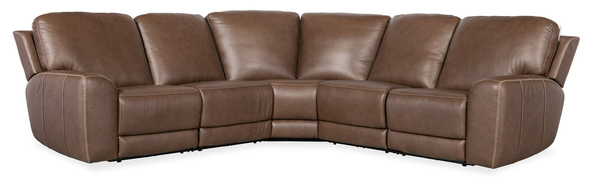 a brown leather couch with a white background