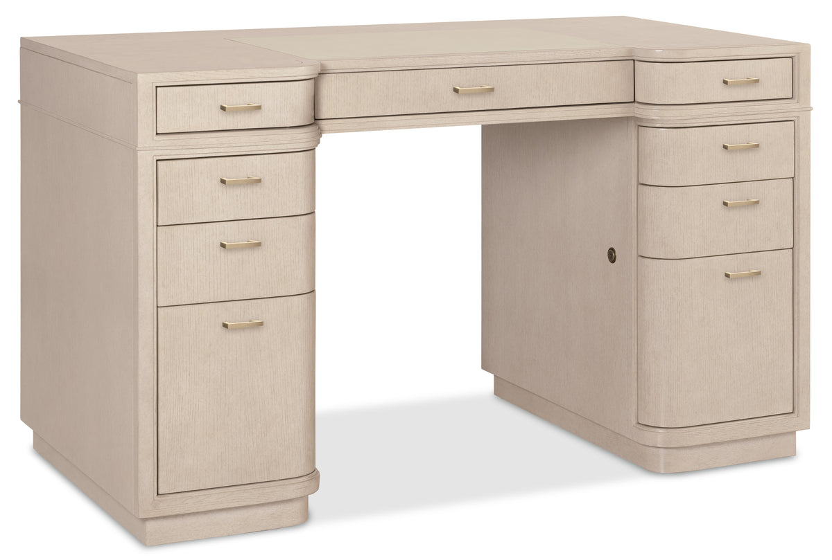 a white desk with drawers