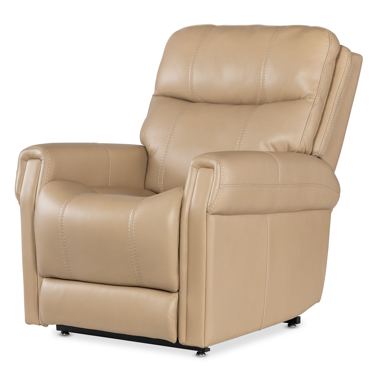 a tan leather recliner chair