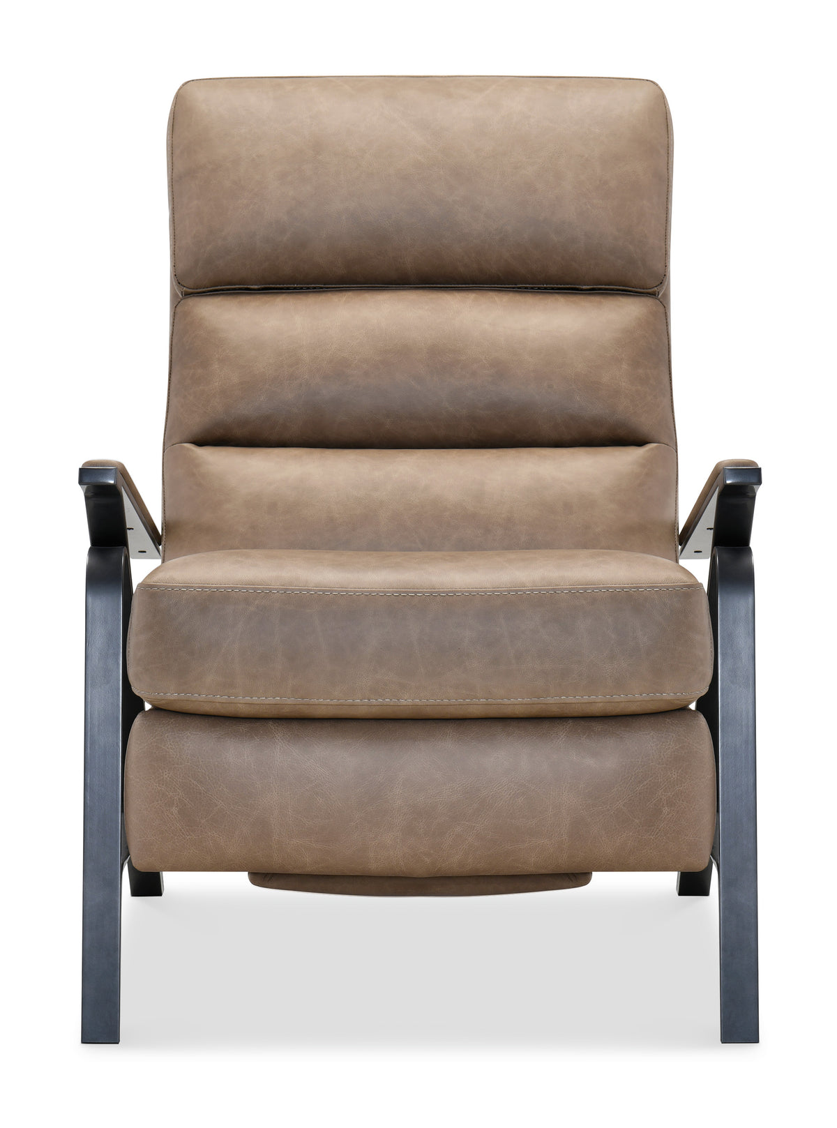 a brown leather recliner chair