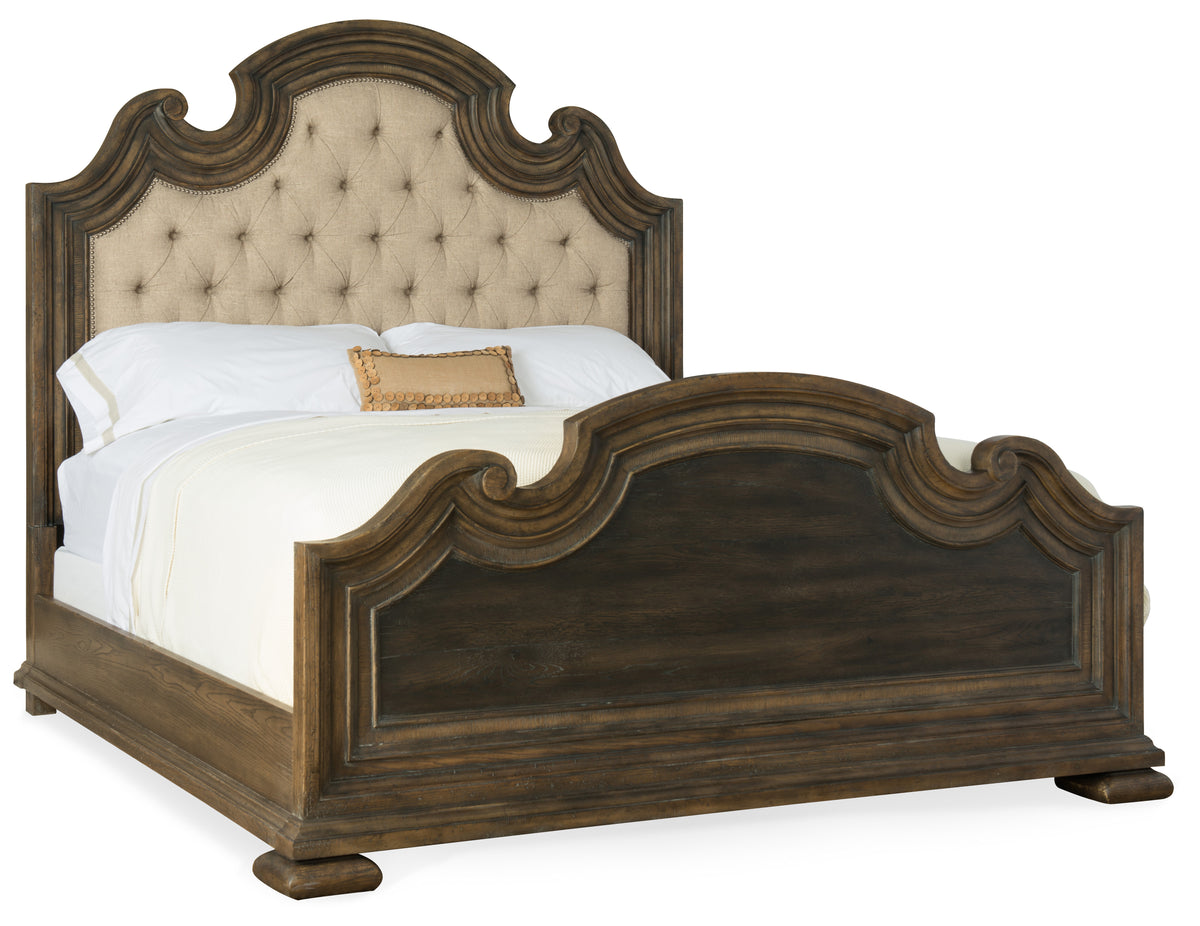 a bed with a white cover